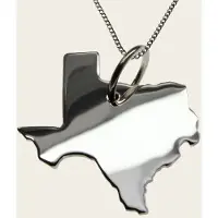 MOOYE ® - Collectie Zilveren Landkaart Texas ketting hanger