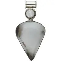 MOOYE ® - Collectie Zilveren blauwe Chalcedoon edelsteen punt XL hanger