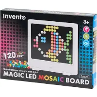 Invento Mozaïek Bord met Licht – LED Mozaïek Speelset 120 Pins + Sjablonen Boekje – Creatief Knutsel cadeau vanaf 3 Jaar