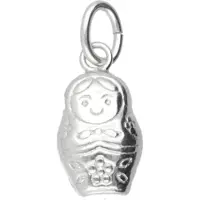 MOOYE ® - Collectie Zilveren Babushka - Matroesjka poppetje kettinghanger