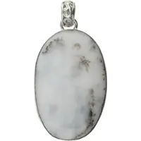 MOOYE ® - Collectie Zilveren Dendriet Opaal edelsteen ovaal groot hanger