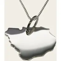 MOOYE ® - Collectie Zilveren Landkaart Uruguay ketting hanger