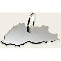 MOOYE ® - Collectie Zilveren Landkaart Bhutan ketting hanger
