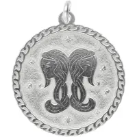 MOOYE ® - Collectie Zilveren Sterrenbeeld tweelingen rond kettinghanger