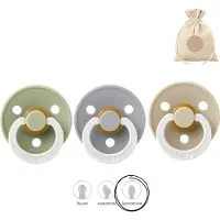 BIBS fopspenen symmetrisch - maat 2 (6-18 maanden) - glow in the dark sage, cloud en vanilla symmetrical