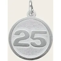 MOOYE ® - Collectie Zilveren cijfer 25 rond mat-glans kettinghanger