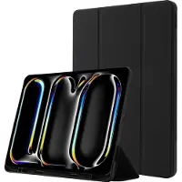 Mobigear Tablethoes geschikt voor Apple iPad Pro 11 Inch (2025) Hoes TPU,Kunstleer | Tri-Fold Gel Bookcase + Stylus Houder - Zwart