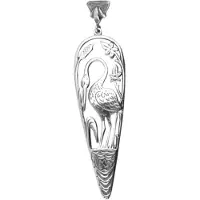 MOOYE ® - Collectie Zilveren Kraanvogels in pendule Art Nouveau Jugendstil XL hanger