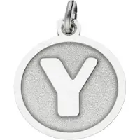 MOOYE ® - Collectie Zilveren Letter Y rond mat en glans kettinghanger