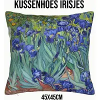 Allernieuwste.nl Kussenhoes Vincent van Gogh Irisjes - Kussenovertrek Polyester - 45x45 cm