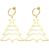 Charme Bijoux Klem oorbellen goudkleur kerstboom