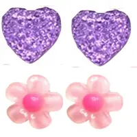Charme Bijoux 2 paar Oorclips Pia paars en roze bloem