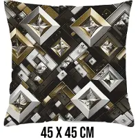 Allernieuwste.nl Kussenhoes Geometrisch Goud Zilveren Blokken Kussen Polyester - Kussenovertrek - Kleur 45 x 45 cm %%