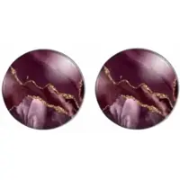 Charme Bijoux Oorbellen-Burberie-Zilver-14 mm-Bordeaux -