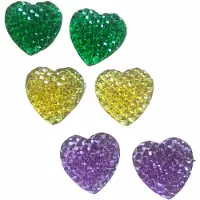 Charme Bijoux 3 Paar clip oorbellen Hartjes Lotte Groen Geel Paars