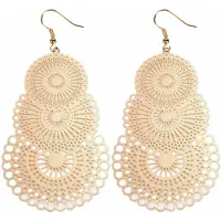 Charme Bijoux Zilver filigraan oorbellen rose goudkleurig-