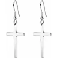 Charme Bijoux Oorbellen- Kruis- Zilver- 5 cm -
