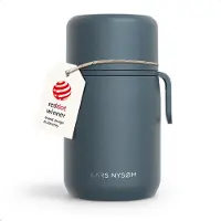 LARS NYSØM Vacuüm Geïsoleerde Voedselcontainer van Roestvrij Staal - Lekvrije Lunchpot voor Warme en Koude Gerechten, Brede Thermosbeker voor Soep, Werk & Reizen (Stone Blue)