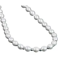 Charme Bijoux Ketting Parel -5 mm -Zilverkleurig kralen -45 cm -synthetische