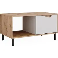 Vicco Marelle Salontafel – 90 x 50 cm met 1 deur Wit/Kunstnijverheid