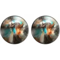 Charme Bijoux Clip oorbellen zwart blauw oranje 2 cm