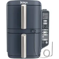 Ninja Double Stack Airfryer XXL - Gestapelde lades & Digitale Thermometer - 9,5 Liter in Marineblauw | SL451EUCYD | van SharkNinja