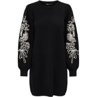 ONLY Gebreide jurk 'ONLMagnolia' ecru / zwart