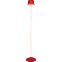 TRIO LED vloerlamp Suarez, rood, hoogte 123 cm, metaal dimbaar, rood, metaal, Modern