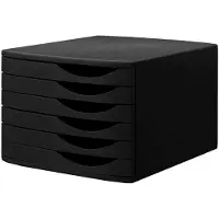 Djois Re - Solution bureauladenset - 6 gesloten laden - zwart - 100% gerecycled
