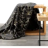 Eurofirany Luxe Plaid GLAMO 150x200cm Zwart/Goud - Zacht & Stijlvol