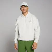 MP Lifestyle shirt met kwartrits en kraag voor heren - Gemêleerd grijs - XL