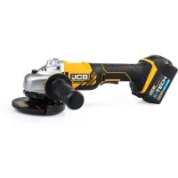 JCB | Accuwinkelslijper, 115mm, M14, 18V, met tas + 2 batterijen van 5Ah