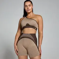 MP Contrast naadloze beha van ribstof voor dames - Kasjmier/espressobruin - XL