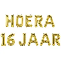 Paper Dreams Folie Ballon Slinger - Hoera 16 Jaar Goud goud Kunststof Ballon