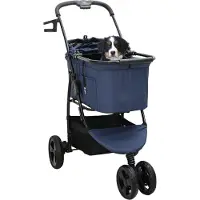 vidaXL Opvouwbare Huisdier Kinderwagen Blauw 78 x 54 x 101 cm