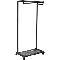 MAUL Kapstok MAULbolero, met wielen, hoeden- en schoenenrek, B 780 x D 460 x H 1660 mm, metaal, zwart