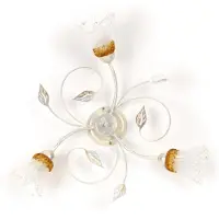 ONLI Plafondlamp Lancia, dimbaar, wit / opaal, Woon-/ Eetkamer, metaal, Florentijns, plafondlamp
