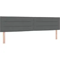 vidaXL LED Hoofdbord met LED-stripverlichting Donkergrijs 200 cm Stof