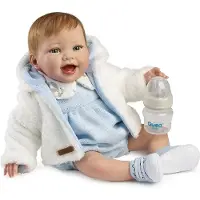 MuÑecas Guca Mateo Hand-painted Baby Reborn 46 Cm-with Natural Hair 38 Cm Blauw Kinderen