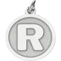 MOOYE ® - Collectie Zilveren Letter R rond mat en glans kettinghanger