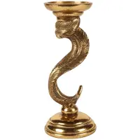 Baroque - Kandelaar - Kandelaar Veer 26,5 cm - Goud - Resin - 26.5x11x11 - Polyresin