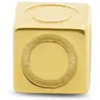 New Bling 9NBG-912O Gouden Kubus met Letter O - 3,8mm - hanger - 14 Karaat - Goud