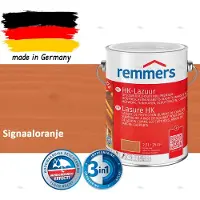 Remmers HK-Lazuur 3in1 Signaaloranje 2,5L – Premium Houtbeschermingsbeits voor Buiten – Oplosmiddelhoudend – UV- & Vochtwerend – Impregneer, Grondlaag & Beits in Eén
