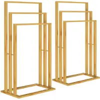 Casaria Handdoekenrek Set van 2 Bamboe 40x24x82cm