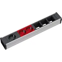 Bachmann CONI 1xCEE7/3 2xCEE7/3 rood, Randaardecontact 1x zwart + 2x rood
