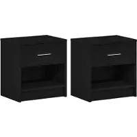 vidaXL Nachtkastjes 2 st met lade 39x28x41 cm zwart