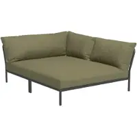 Houe Loungeset Level 2 Cozy Corner Right Frame Dark Grey Cushion Leaf