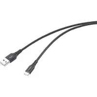 Renkforce RF-6872332 USB-kabel USB 2.0 USB-A stekker, USB-C stekker 1.00 m Zwart Zeer flexibel, Extreem robuust gevlochten bescherming, Stekker past op beide