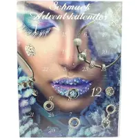 Azoza 24-delige Dames Kerst Adventskalender Sieraden Bedels voor haar Blauw