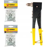 Topex Nit- en Klinknageltang met 100 Aluminium Klinknagels 3.2mm